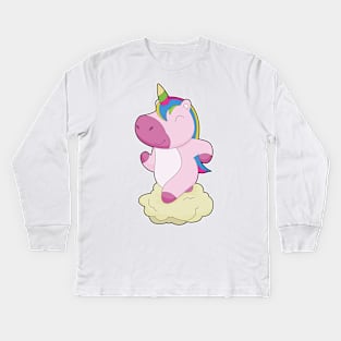 Unicorn Runner Running Sports Kids Long Sleeve T-Shirt